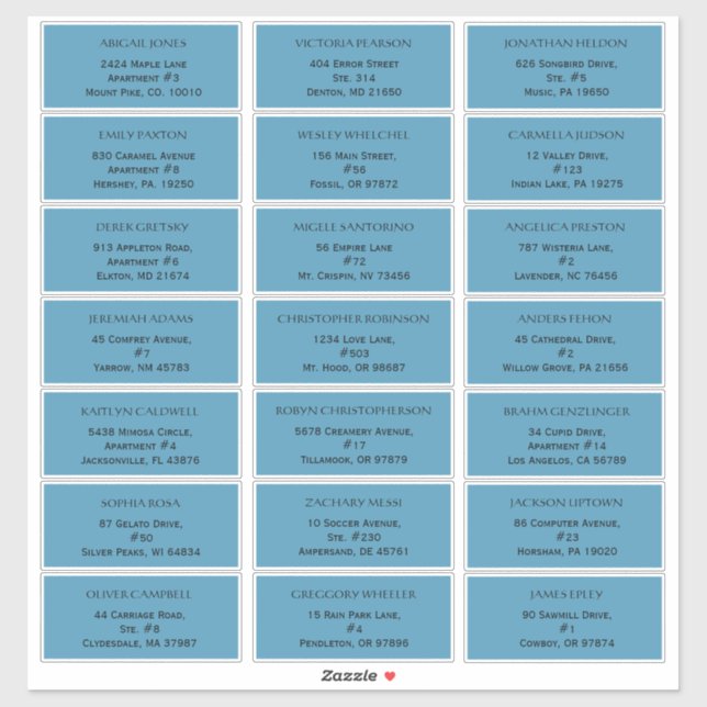 Rustic Ocean Blue Wedding Guest Address Labels (Sheet)