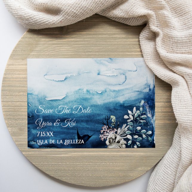 Rustic Ocean Flat Enregistrer La Carte Date (Créateur téléchargé)