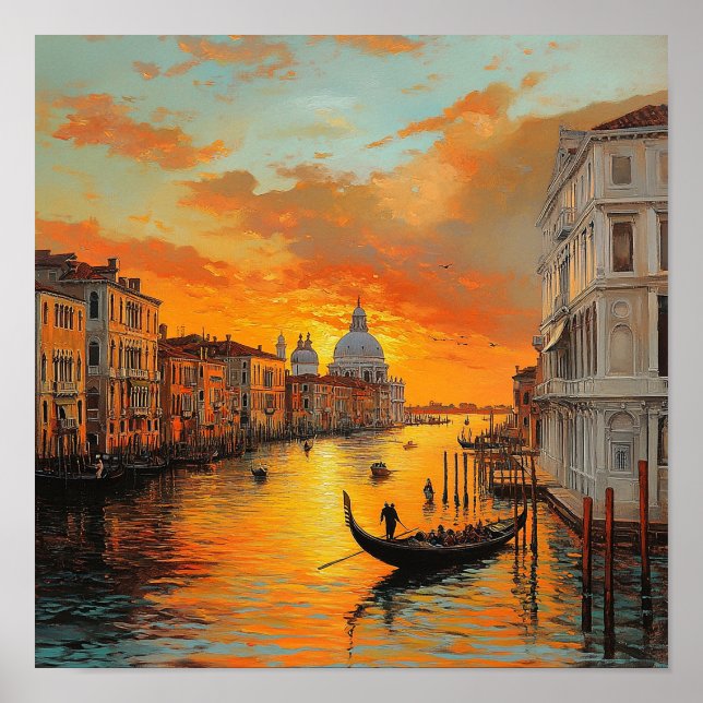 Rustic Ocean Sunset Wall Art Interior Decor (Front)