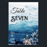 Rustic Ocean Wedding Table Number Card<br><div class="desc">This rustic ocean wedding table number card is perfect for your rustic beach boho wedding. This design features bold black and white calligraphy with a ocean background to match your beach destination wedding or casual modern wedding in the spring, summer or fall. Please feel free to reach out to us...</div>