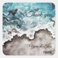 Rustic Ocean Wedding Thank You