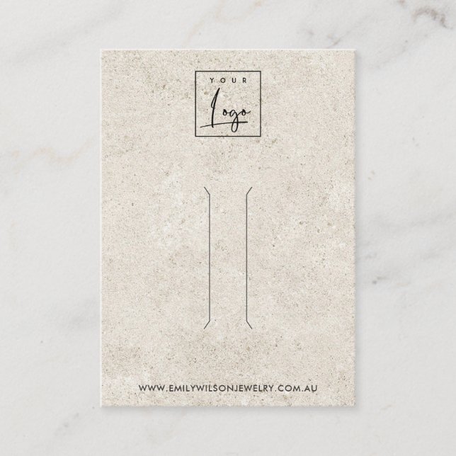 RUSTIC OFF WHITE STUCCO HAIR CLIP DISPLAY CARD (Front)