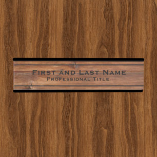 Rustic Office Door Sign Signs Wood Grain Look