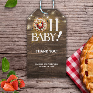 Rustic Oh Baby Cutie Pie Baby Shower Gift Tags