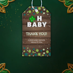 Rustic Oh Baby  St. Patrick's Day Baby Shower Gift Tags