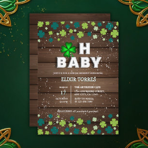 Rustic Oh Baby  St. Patrick's Day Baby Shower Invitation