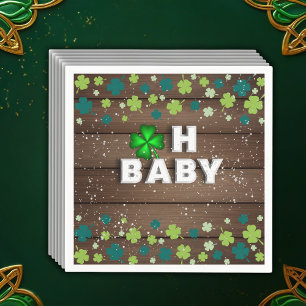 Rustic Oh Baby  St. Patrick's Day Baby Shower Napkin