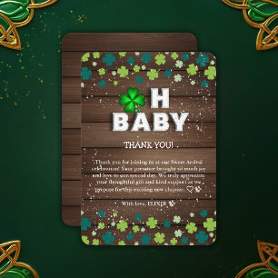 Rustic Oh Baby  St. Patrick's Day Baby Shower Thank You Card