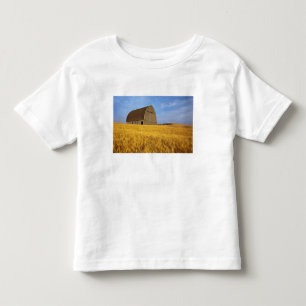 Rustic old barn in mature wheat field in the 2 toddler t-shirt