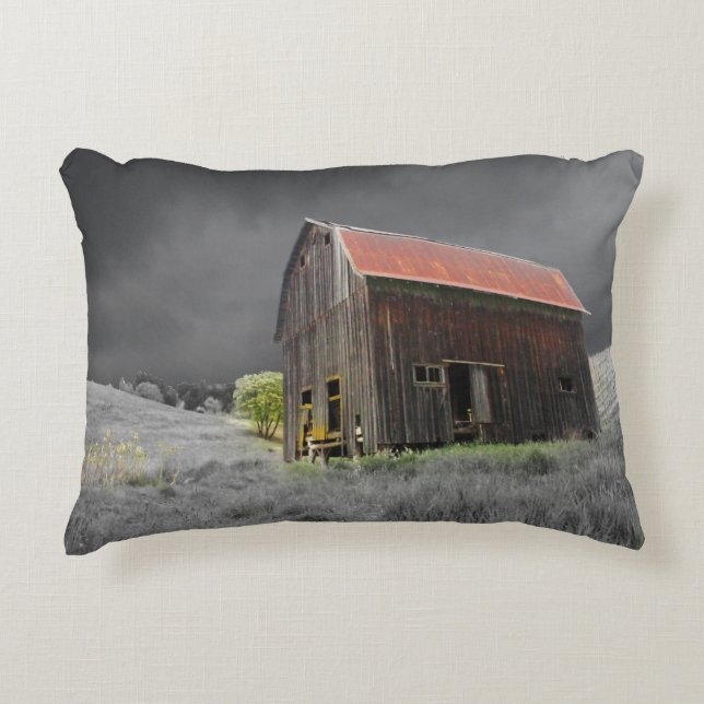 Rustic Old Barn Vintage Farmhouse Photography Accent Pillow (Front)