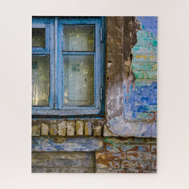 Rustic Old Brick Wood House Window Jigsaw Puzzle (Vertical)