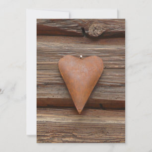 Rustic Old Heart on Log Cabin Wood
