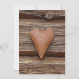 Rustic Old Heart on Log Cabin Wood