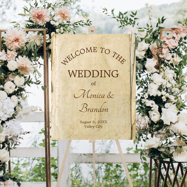 Rustic Old Paper Vintage Wedding Sign (Creator Uploaded)
