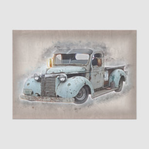 Rustic Old Vintage Truck Decoupage Tissue Paper
