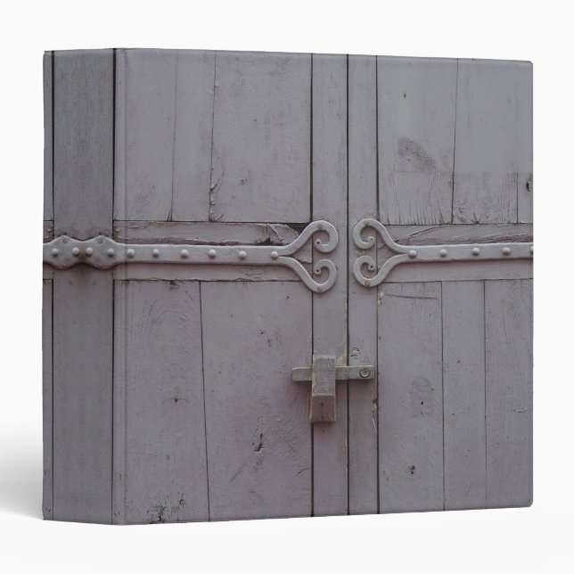 Rustic Old Weathered Wood Door Binder (Front/Spine)