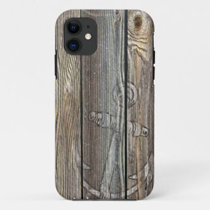 Rustic Old Wood and Anchor iPhone 11 Case