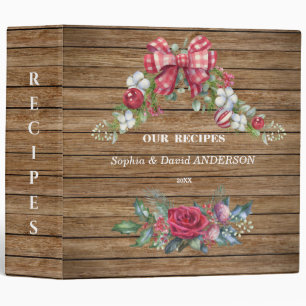 Rustic Old Wood Winter Greenery Bouquets Recipes Binder