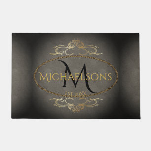 Rustic Old World Elegance Name Initial Year Doormat