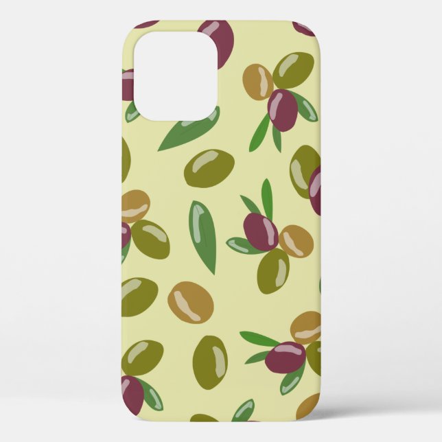 Rustic Olive and Olive Leaves Pattern Case-Mate iPhone Case (Back)