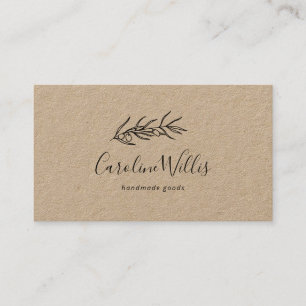 Rustic olive branch kraft business card