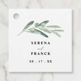 Rustic Olive Branch Wedding Favour Tags