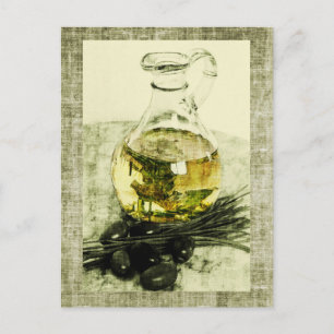 rustic olive oil postcard