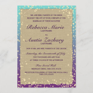 Rustic Ombre' Sparkle Wedding Invitation