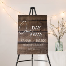 Rustic One Day Away Rehearsal Dinner Welcome