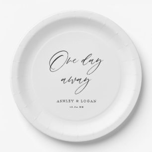 Rustic One Day Away Wedding Rehearsal Dinner Paper Plate