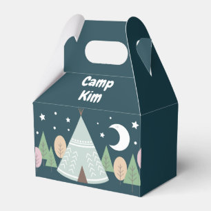 Rustic one happy camper 1st birthday favor box