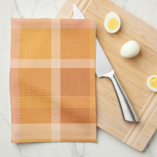 Rustic Orange Autumn  Fall Plaid Tartan  Kitchen T Towel