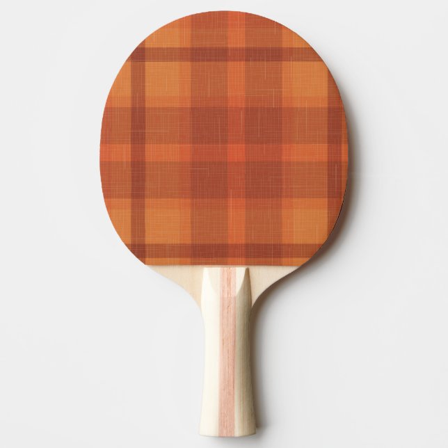 Rustic Orange Autumn  Fall Plaid Tartan  Ping Pong Paddle (Front)