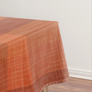 Rustic Orange Autumn  Fall Plaid Tartan Wrapping P Tablecloth