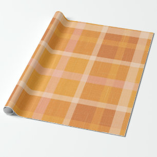 Rustic Orange Autumn  Fall Plaid Tartan Wrapping P Wrapping Paper