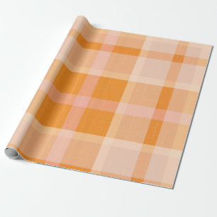 Rustic Orange Autumn  Fall Plaid Tartan  Wrapping  Paper