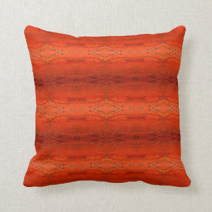 Rustic Orange Aztec Pattern Pillow