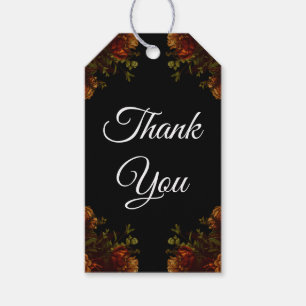 Rustic Orange Black Elegant Wedding Invitation Gift Tags