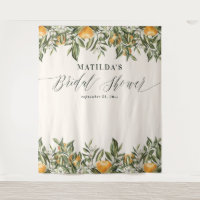 Rustic orange citrus botanical bridal shower party
