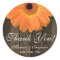 Rustic Orange Daisy Wedding Thank You Sticker
