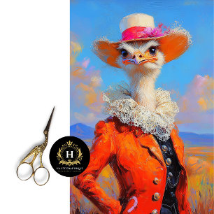 Rustic Orange Elegance Ostrich Spring Floral Tissue Paper