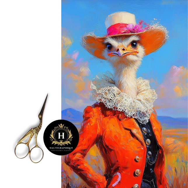 Rustic Orange Elegance Ostrich Spring Floral  Tissue Paper (Creator Uploaded)