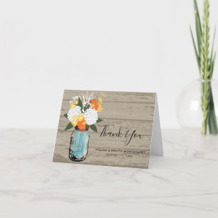 Rustic Orange Gerber Daisy Wedding Thank You