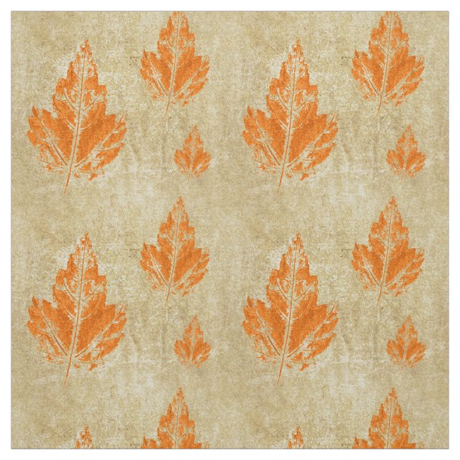 Rustic Orange Leaf Fabric (Swatch)