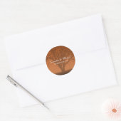 Rustic Orange Oak Tree Wedding Favour Label (Envelope)