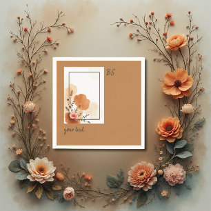 Rustic Orange Peach Botanicals Napkin
