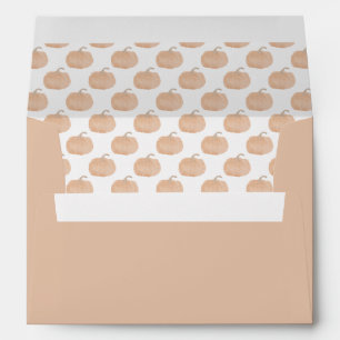Rustic Orange Pumpkin Envelope with Fall Pattern L