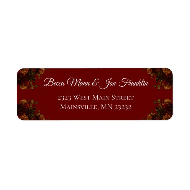 Rustic Orange Red Fall Elegant Gothic Wedding (Front)