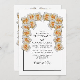 Rustic Orange Roses Wedding Invitations