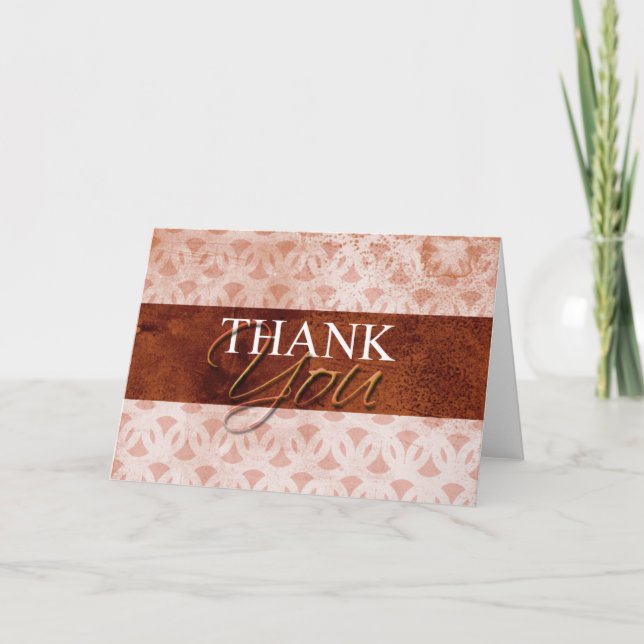 Rustic Orange Rust Fall Thank You Blank Inside Card (Front)